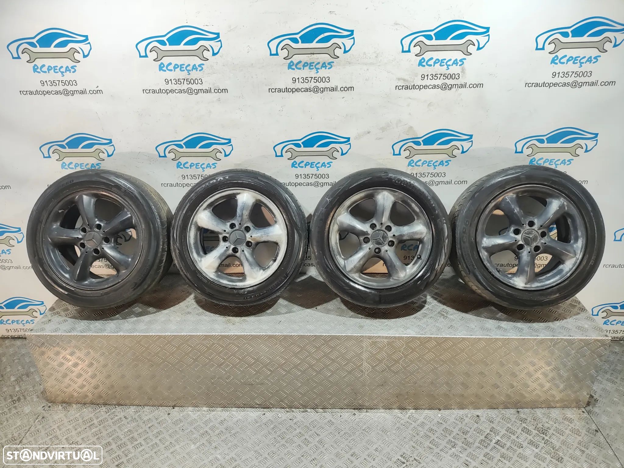 Conjunto Jantes 16 Originais Mercedes Benz SLK R170 7J 8J ET37 ET30 5x112 A1704010802 A1704010702 - 1