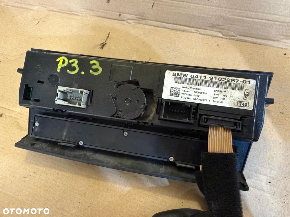 Panel sterowania nawiewu 9182287 BMW E81 E82 E87 E90 E91 - 2