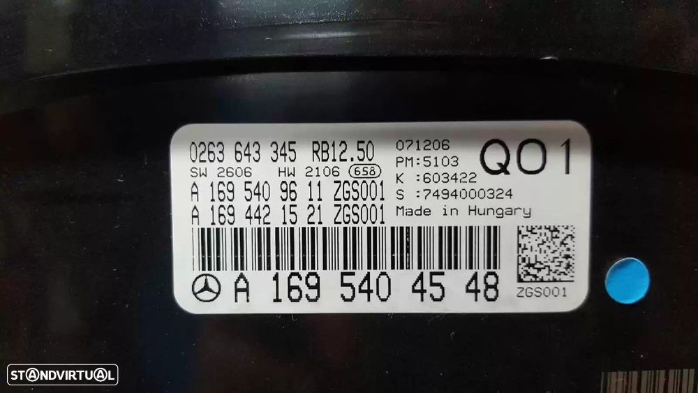 QUADRANTE MERCEDES-BENZ CLASSE B 2006 -A1695404548 - 2