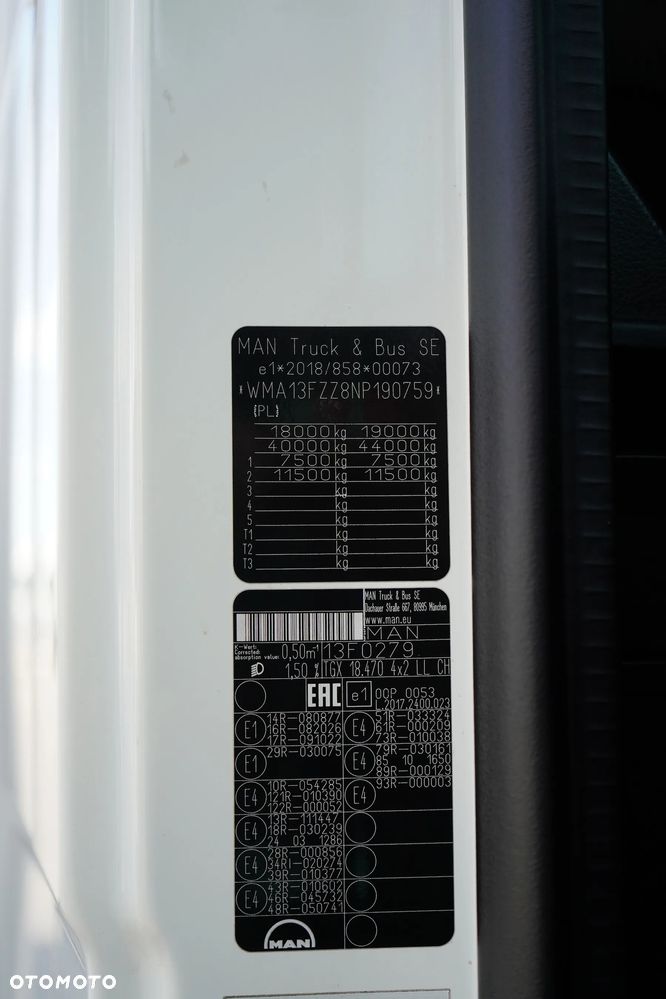 MAN TGX / 18.470 / FIRANKA / E 6 / GM / 19 PALET / RETARDER / ŁAD. 7 615 KG - 11
