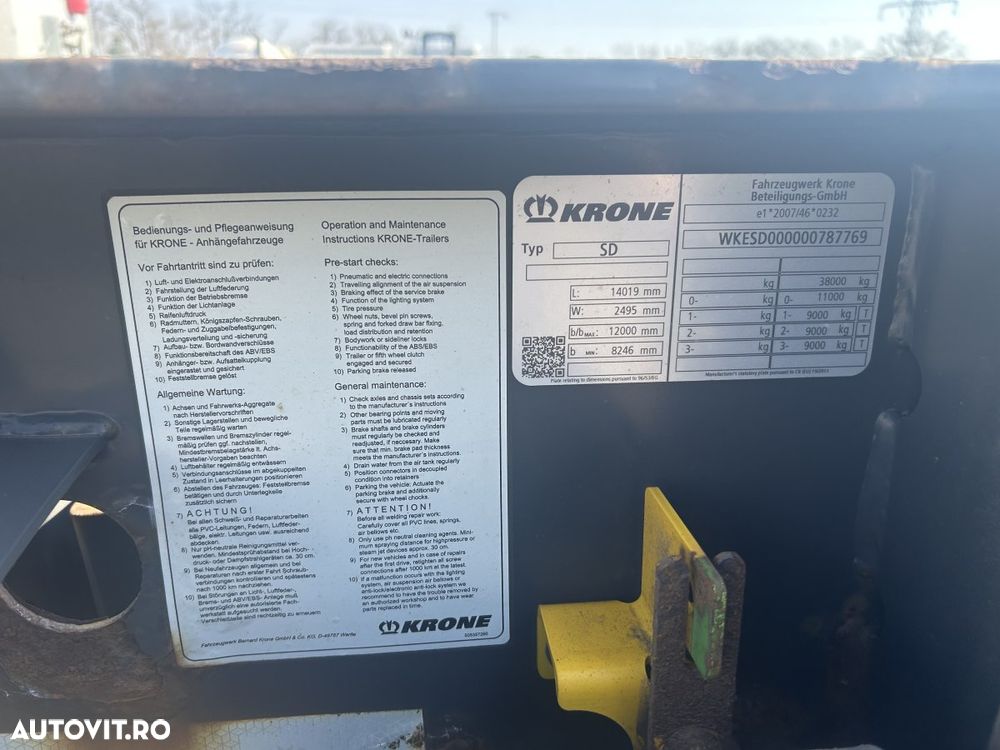 Krone Transcontainer,1X20, 2x20, 1x30, 1x40,1x45, factura externa - 20