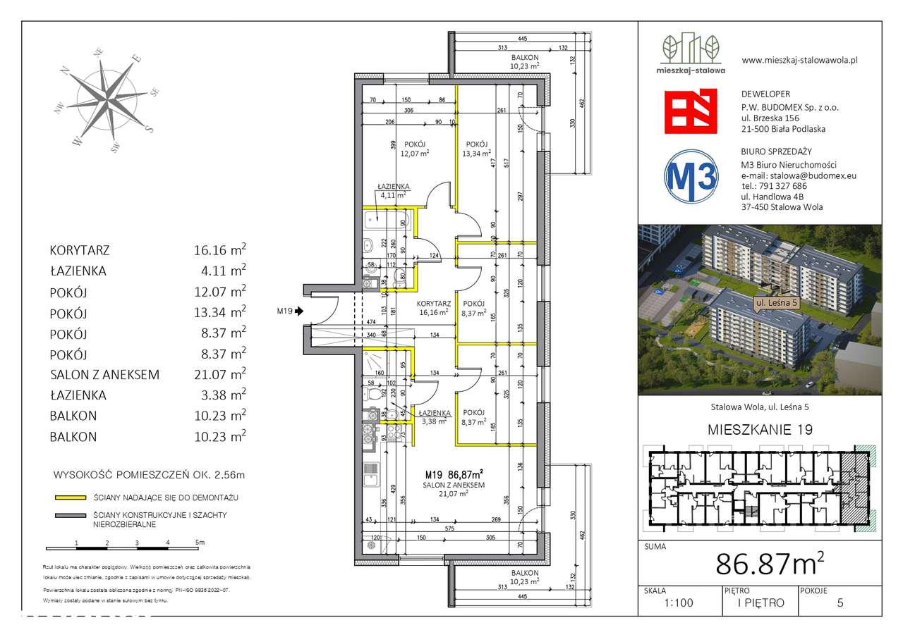 Mieszkaj - Stalowa| 5 pokoi z dwoma dużymi balkonami po 10 m²