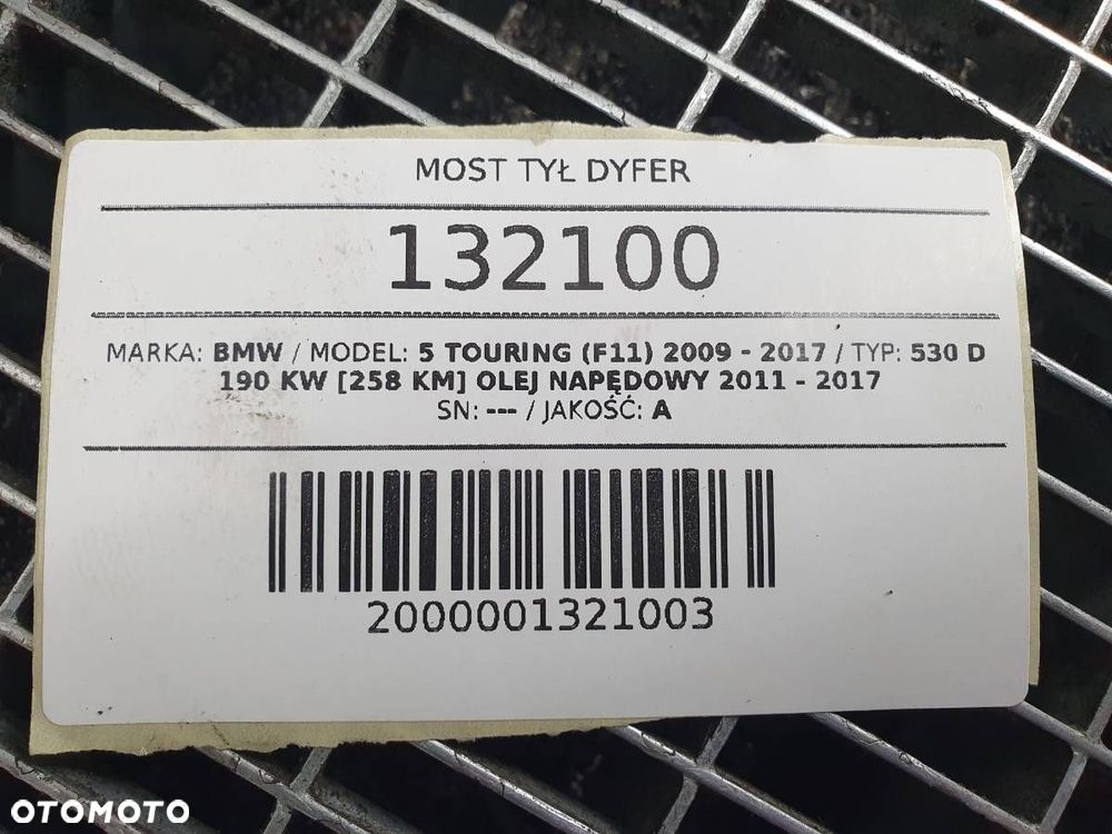 MOST DYFER DYFERENCJAŁ TYŁ TYLNY 7630816 2.47 BMW 5 F11 F10 3.0 D 258 - 7