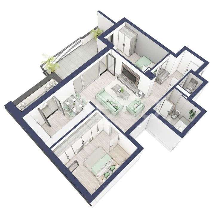 Apartament 66 mp utili 3 camere 2 bai etaj 3 in bloc cu lift Turnisor — fotografia 1