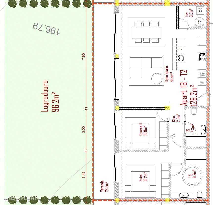 Apartamento T2 com Jardim e Piscina - Grande imagem: 3/10