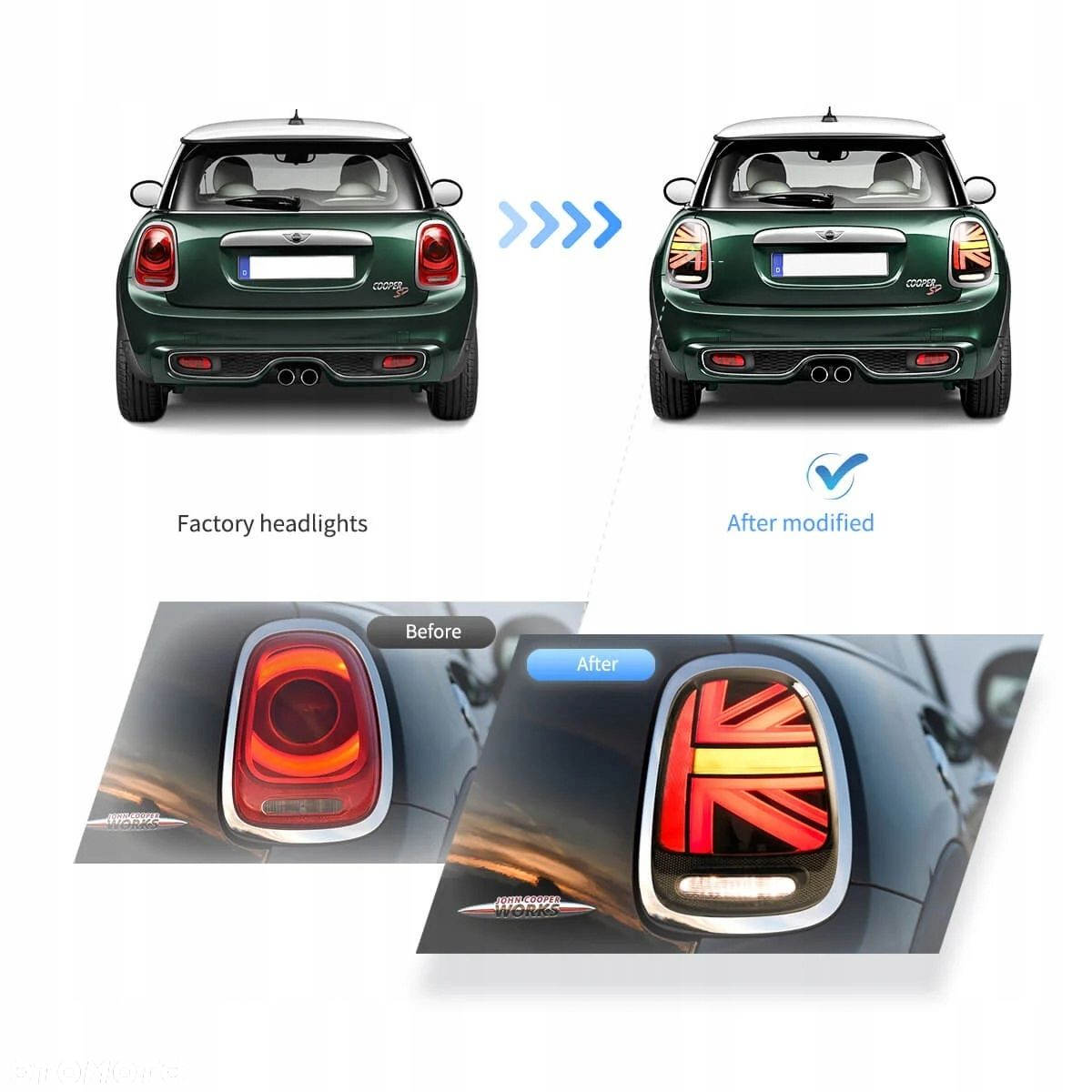 Lampy tyl ne kpl Vland Full Led Neon Tuning Mini Cooper f55 f56 f57 2014-17 - 7