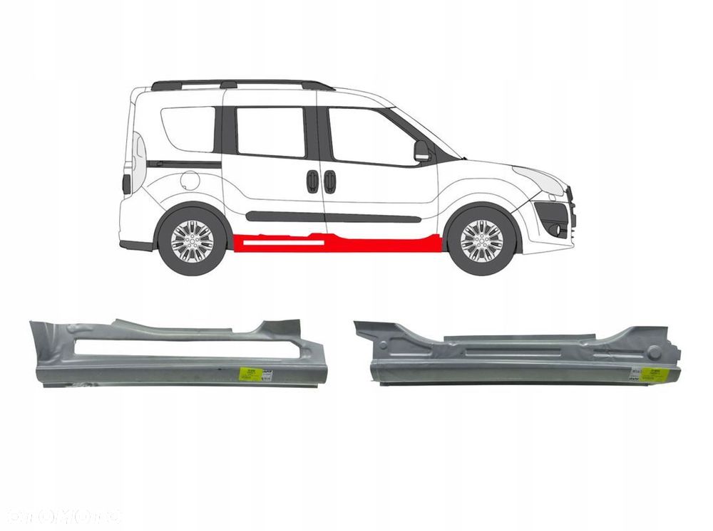 Próg Reperaturki / progi Opel Combo 10 - 23 KRÓTKI strona Prawa ! Zestaw - 1