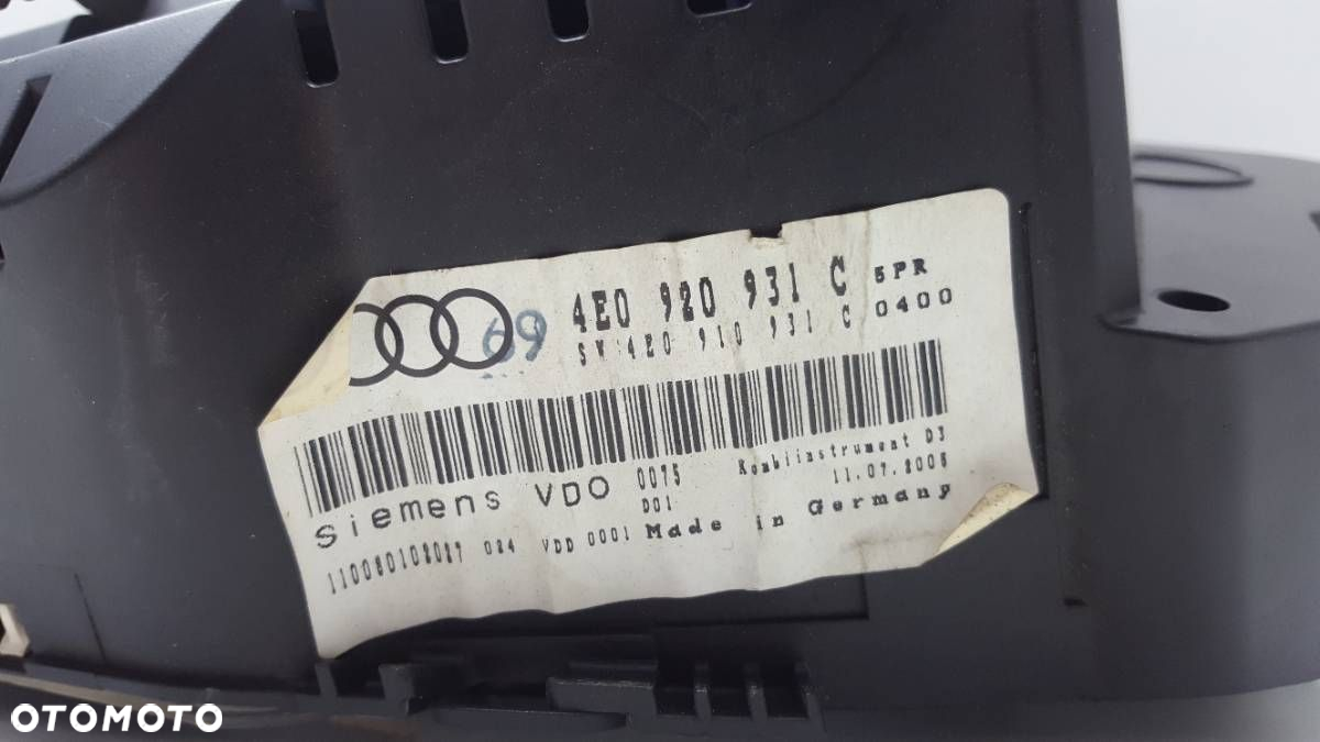 LICZNIK ZEGARY AUDI A8 D3 3.0 TDI 4E0920931C EU - 3