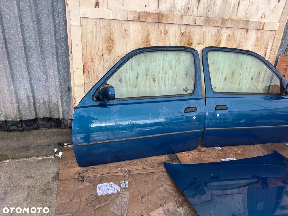 Nissan micra k11 drzwi przednie prawe lewe przód maska zderzak przedni lampy przód przednie tylne lampy tył chłodnica wentylator klapa bagażnik drzwi niebieski - 4