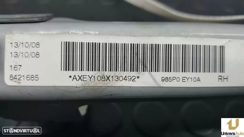 AIRBAG CORTINA FRONTAL DIREITO NISSAN QASHQAI / QASHQAI +2 I 2009 -985P0EY10A - 4