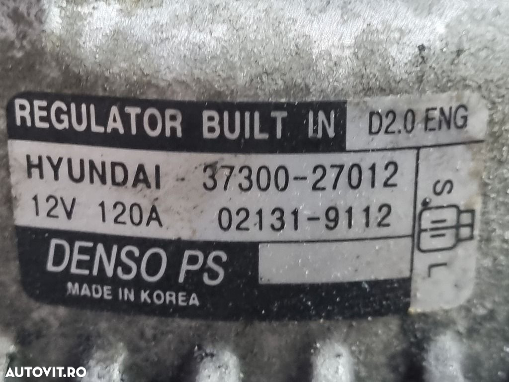 Alternator Kia Sportage II 2.0 D 2006 - 2010 113CP 1991CC D4EA Euro4 (1247) Diesel ... - 5