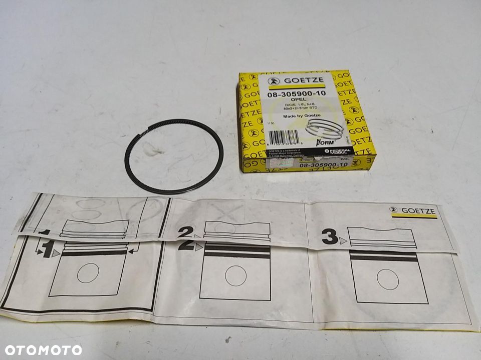 Pierścienie tłokowe zestaw na 1 tłok  ASCONA C, KADETT D, E,COMBO 1.6D  średn 80mm  80 (STD) 2-2-3 - 1