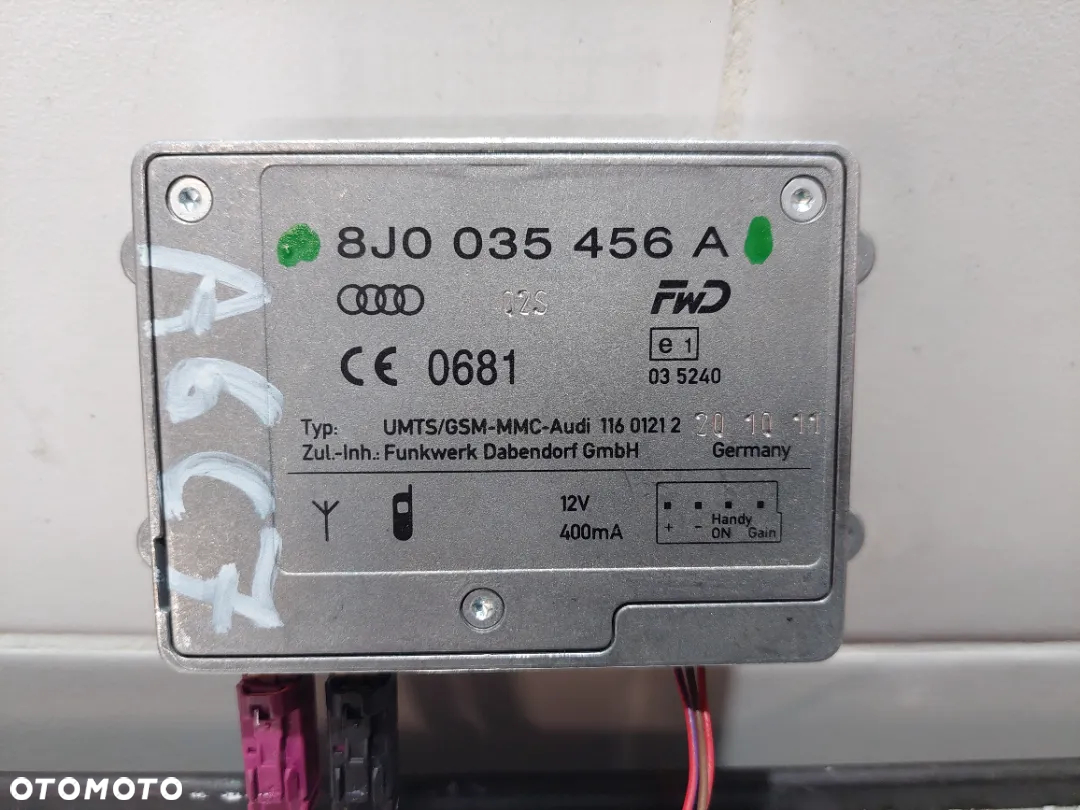 WZMACNIACZ ANTENOWY AUDI A6 C7 R2011 NR 8J0035456A - 2