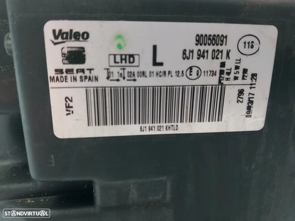 FAROL ESQUERDO SEAT IBIZA 6J 08- / 6J1941021 - 2