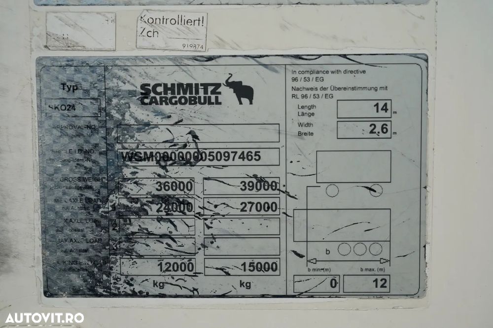 Schmitz Cargobull / REFRIGERAT / THERMO KING SLX 300 / CU CÂRLIG / AXĂ DE RIDICARE / COȘ PENTRU PALEȚI - 29
