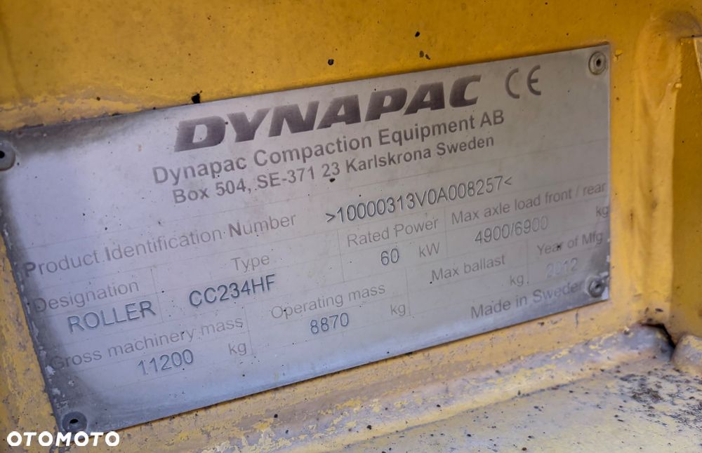 Dynapac CC234HF 2012R WAGA 9TON , STAL STAL B. DZIELONE, kierownica,obcinarka - 9