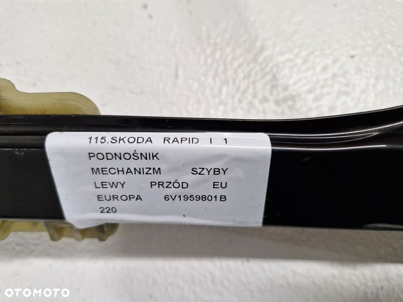 SKODA RAPID I 1 PODNOŚNIK MECHANIZM SZYBY LEWY PRZÓD EU 6V1959801B 6 PIN - 8