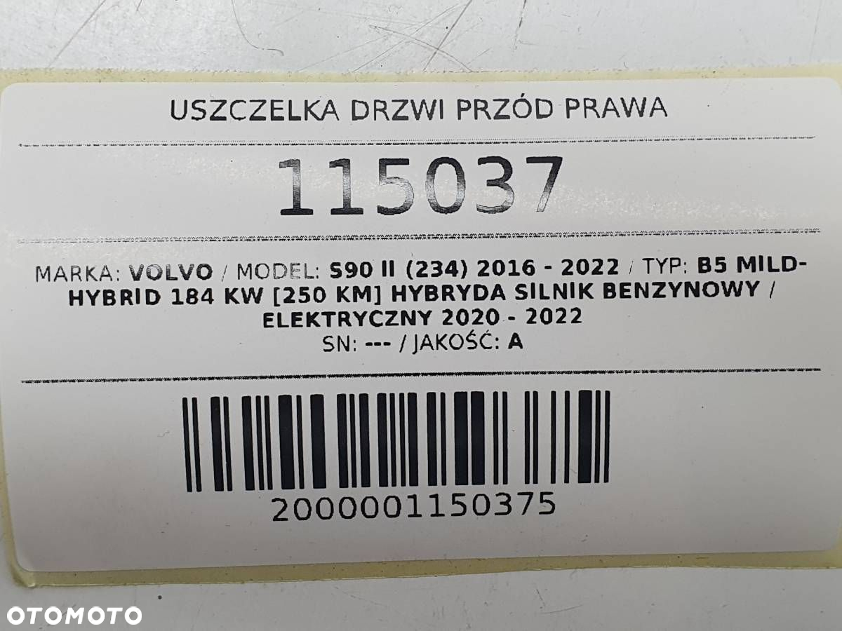 USZCZELKA DRZWI PRZÓD PRZEDNIA PRAWA VOLVO S90 II - 6