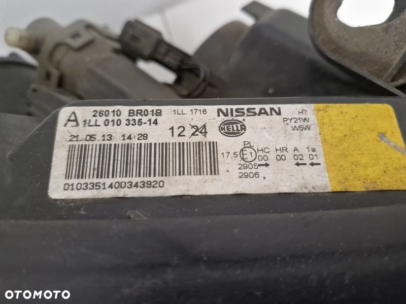 QASHQAI 1 I J10 LIFT LAMPA PRAWY PRZÓD PRAWA PRZEDNIA SOCZEWKA UK 26010BR01B - 5