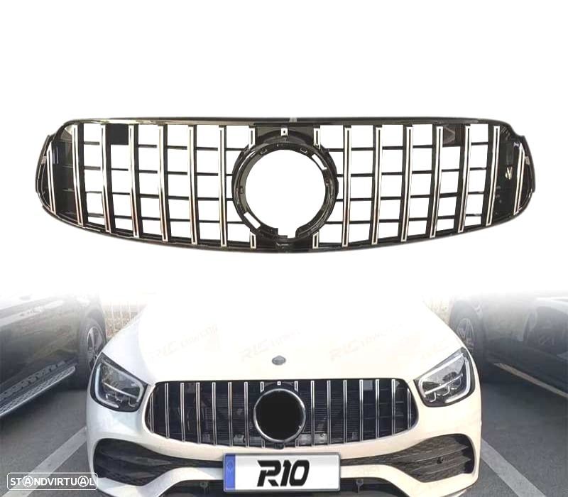 GRELHA FRONTAL MERCEDES CLASE GLC X253 C253 AMG 20-22 LOOK GT CROMADO - 1