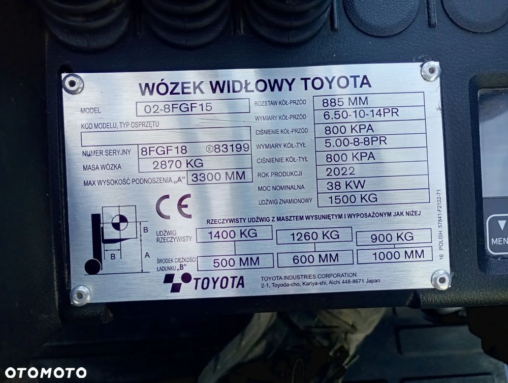 Toyota 8FGF15 - 17