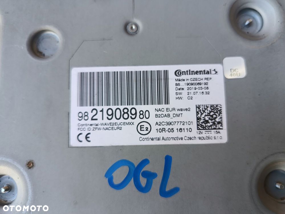 opel grandland x peugeot 308 t9 citroen radio nawigacja 9821908980 - 2