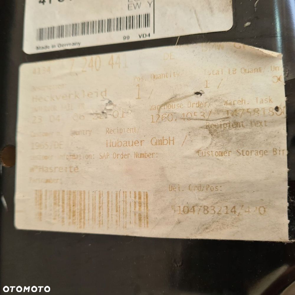 pas tylny poszycie bagażnika bmw 5 f11 7240441 - 3