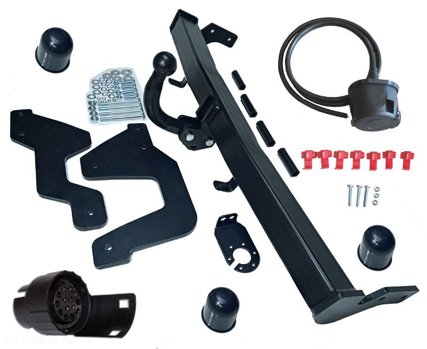 DACIA DOKKER 2012 do 2021 HAK HOLOWNICZY + WIĄZKA + GNIAZDO 7 PIN + ADAPTER 7P1/3PIN - 3
