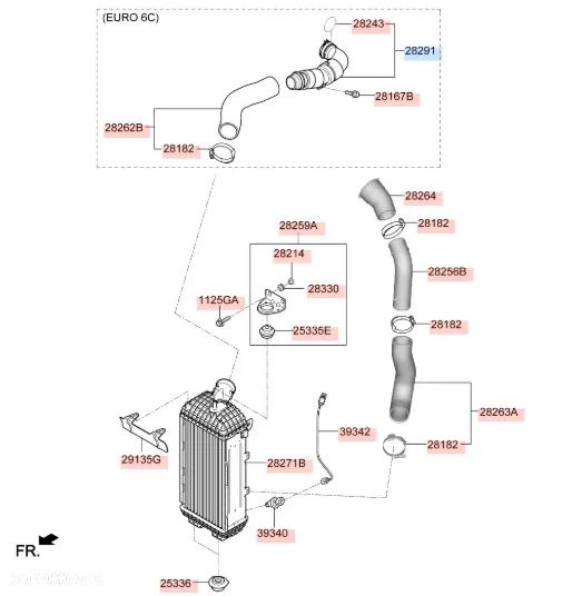 Rura rezonator intercoolera powietrza HYUNDAI nr kat. 282912F900 - 6