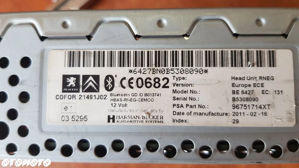 RADIO NAWIGACJA PEUGEOT 5008 3008 CITROEN C4 PICASSO 96751714XT - 4
