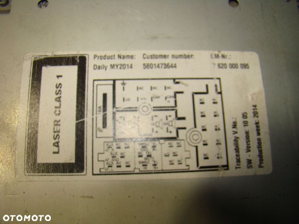 radio cd mp3 bluetooth 5801473644 iveco daily bosch 7620000095 2014- - 2