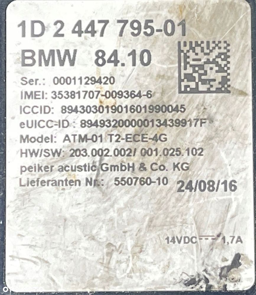 MODUŁ BLUETOOTH BMW G11 F25 F30 2447795 - 2