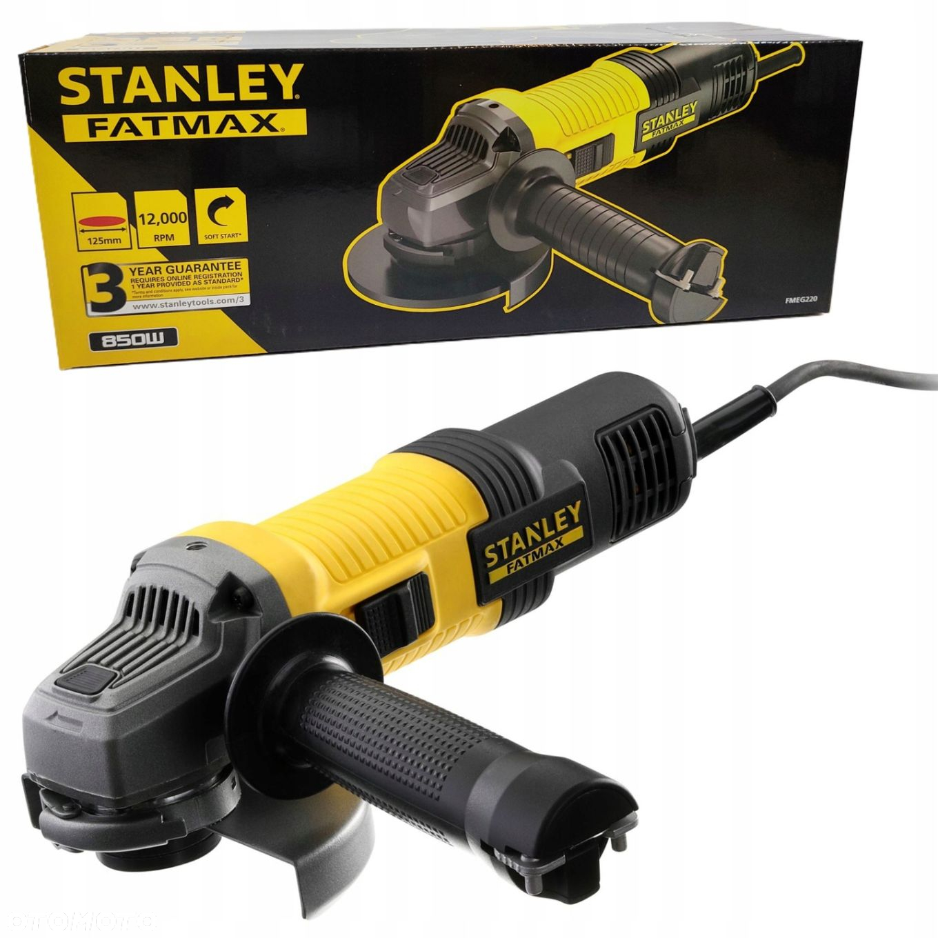 STANLEY FATMAX SZLIFIERKA KĄTOWA ELEKTRYCZNA POLERKA 125MM 850W FMEG220-QS - 11