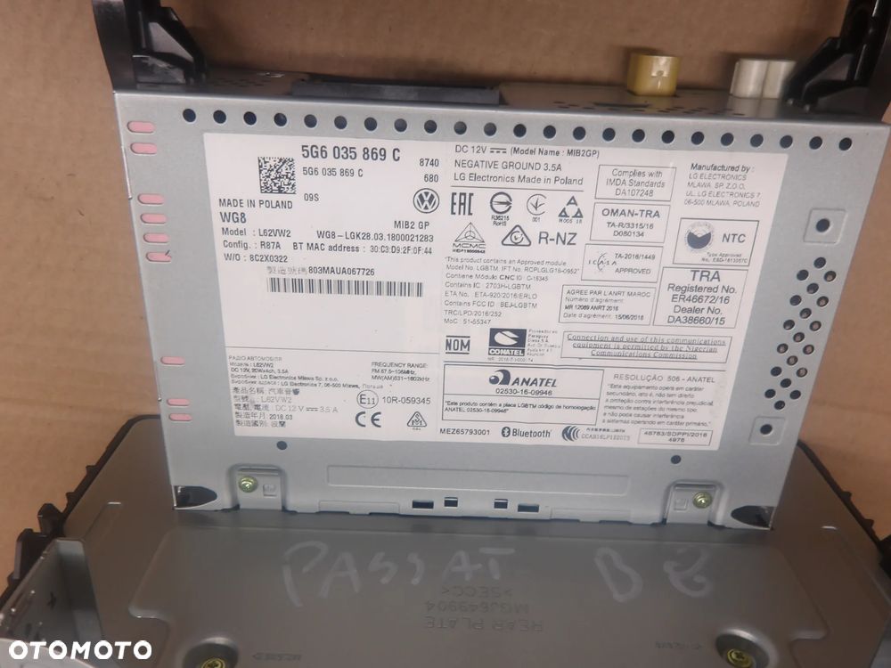 PASSAT B8 RADIO WYŚWIETLACZ DOTYKOWY 5G6035869C - 7