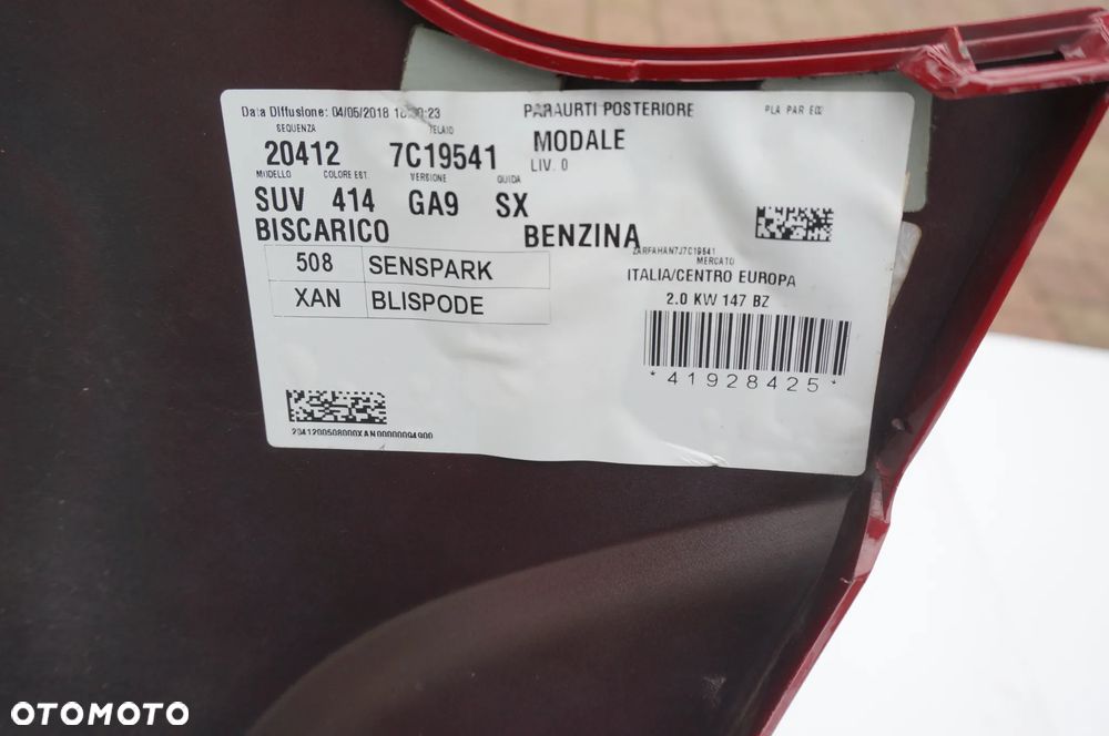 ALFA ROMEO STELVIO zderzak spoiler dyfuzor wydechy ORYGINAŁ OE - 8