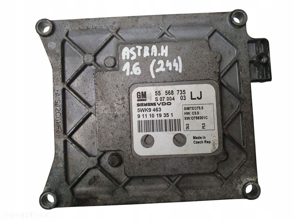 STEROWNIK SILNIKA ECU Opel Astra III H 1.6 16V Z16XER GM 55568735 LJ - 1