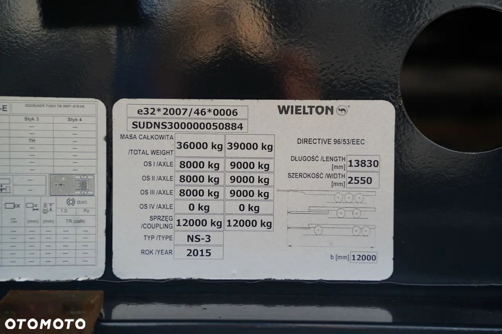 Wielton / KONTENER / OŚ PODNOSZONA  / OSIE BPW - 25