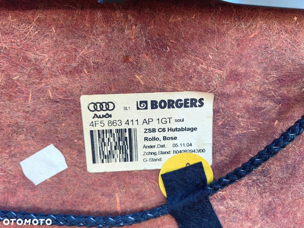 Tylna półka z roletą elektryczną czarna AUDI A6 C6 sedan 4F5863411 - 4