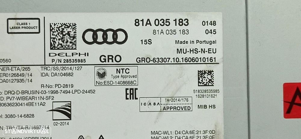 SISTEMA NAVEGAÇÃO GPS AUDI A3 SPORTBACK (8VF) BASIC - 4