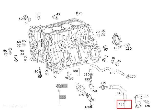 MERCEDES M271 Przewod odmy ORYGINAL - 2