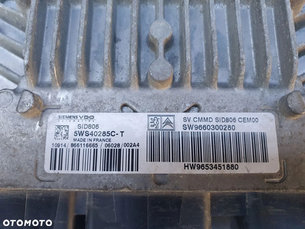 CITROEN C2 C3 1.4HDI ECU KOMPUTER STEROWNIK SILNIKA SID806 5WS40285C-T 9660300280 9653451880 - 2