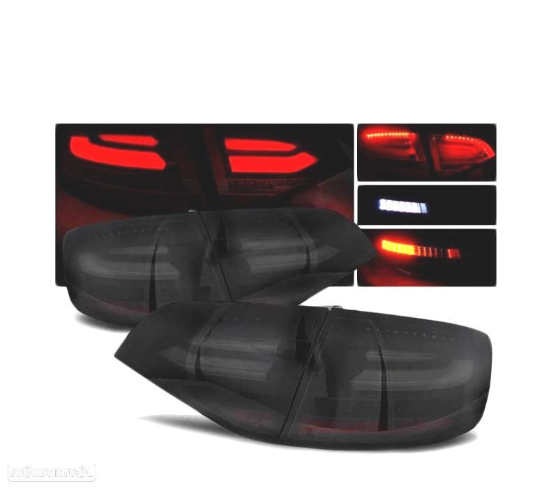 FAROLINS TRASEIROS LED PARA AUDI A4 B8 AVANT 08-11 PRETO FUMADO ESCURECIDO - 1
