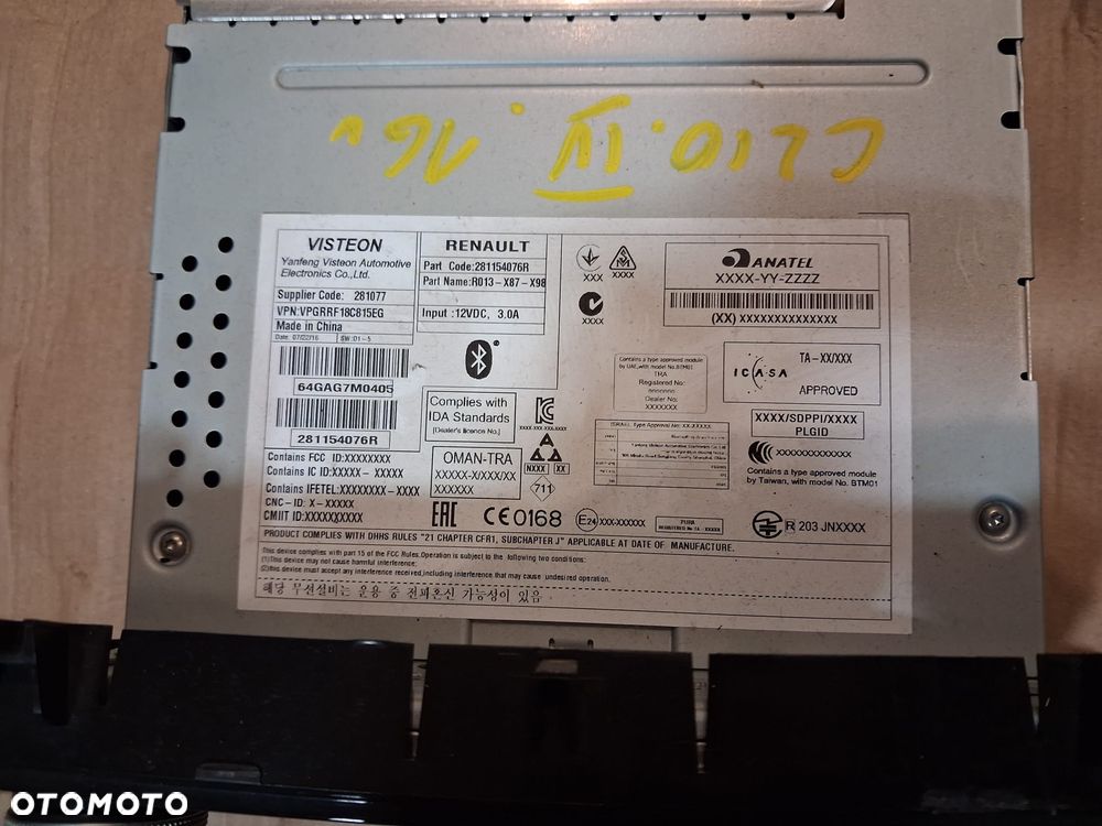 Radio RENAULT CLIO IV 281154076R - 3