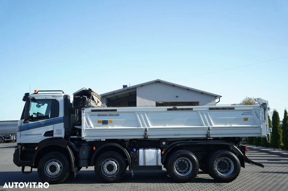 Iveco X-WAY 480 / 8X4 / BASCULATOR DUBLU / BANCĂ LATERALĂ HIDRODOXICĂ / PERDĂ ELECTRICĂ / ANVELOPE 100% / - 13