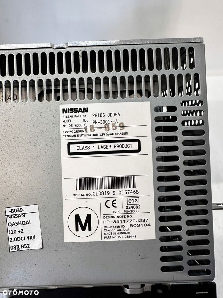 radio cd bluetooth 28185jd05a nissan qashqai j10 +2 eur 09r - 11