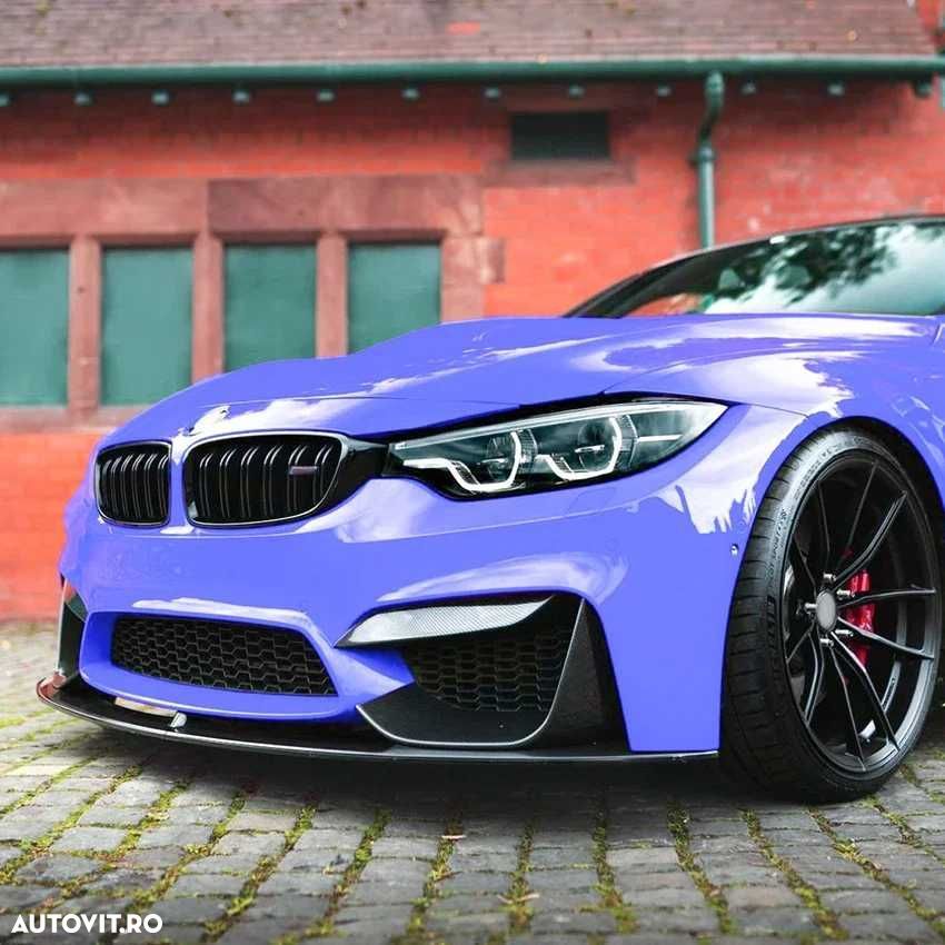 Prelungire Lip Bara Fata cu Splitere M3 M4 BMW F80 F82 F83, Negru Luci - 1