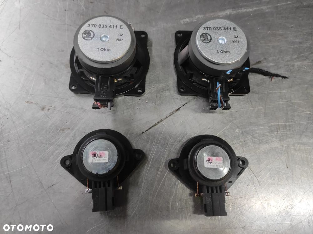 SKODA SUPERB 2 SOUND SYSTEM ZESTAW KOMPLETU GŁOŚNIKÓW ORAZ WZMACNIACZA 3T0035411D 3T003541E 3T0035411F 3T0035456 2OHM 4OHM WYSYŁKA !!! - 6