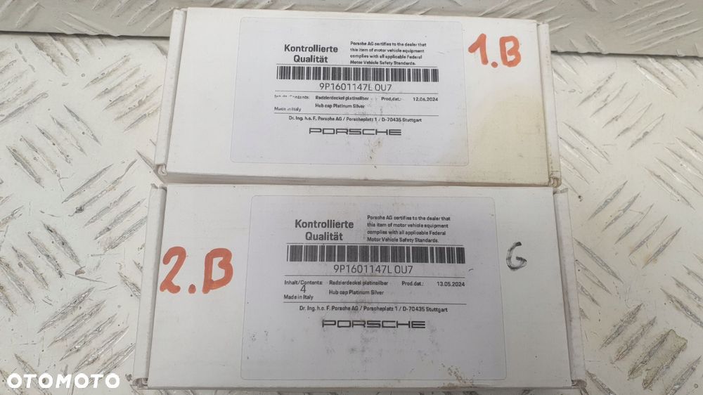porsche platinum silver dekielek kapselek zaślepka felg 9p1601147l ou7 - 2