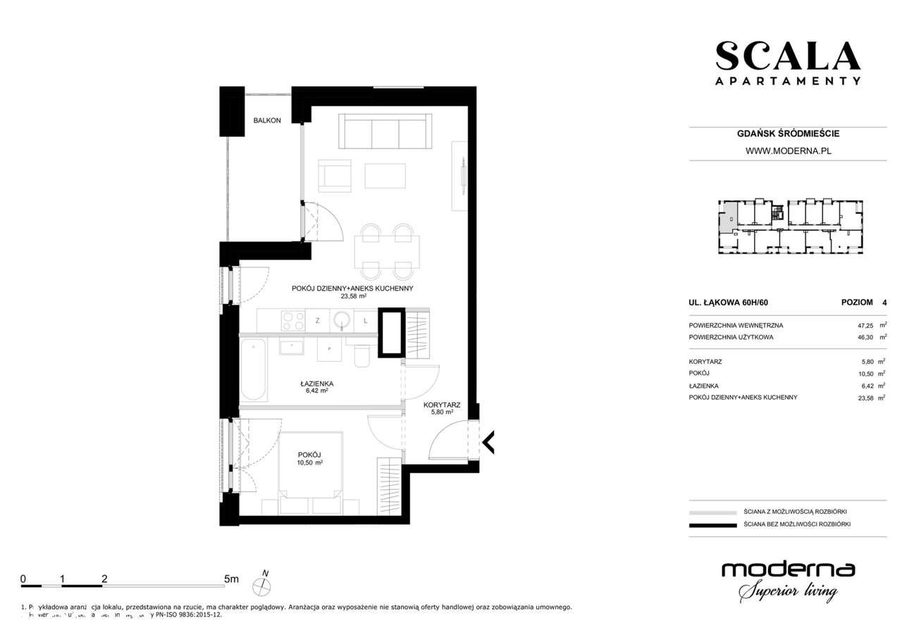 2-pokojowe mieszkanie 46m2 + balkon Bez Prowizji - Pełny obrazek: 2/23