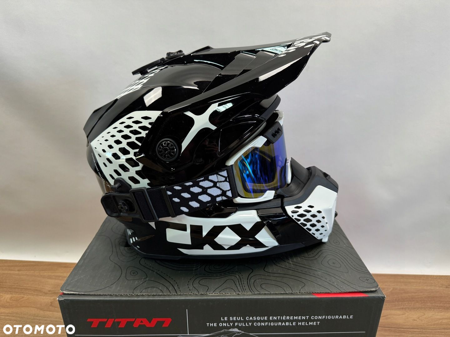 KASK MOTOCYKLOWY ENDURO CKX  Gogle Titan Black/White L - 7